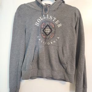 Hollister Logo Jacket Hoodie Grey Womens Size Medium